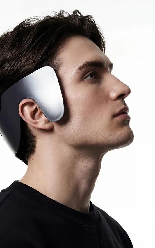 A man in profile wearing the DASHU Perfect Downtech band over the side of his head